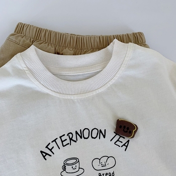 Dječja majica s dugim rukavima, 100% pamuk, uzorak crtić i slova, za dob 3–8 godina, proljeće i jesen 2025