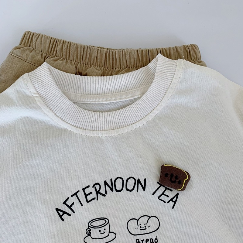 Dječja majica s dugim rukavima, 100% pamuk, uzorak crtić i slova, za dob 3–8 godina, proljeće i jesen 2025