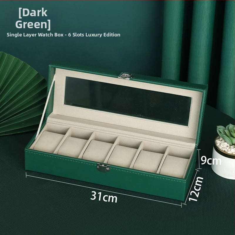 Dvostruko slojevita drvena kutija za nakit s prozirnim prozorom za satove i narukvice