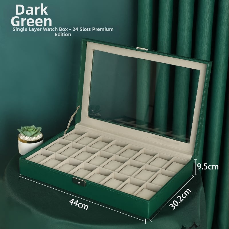 Dvostruko slojevita drvena kutija za nakit s prozirnim prozorom za satove i narukvice