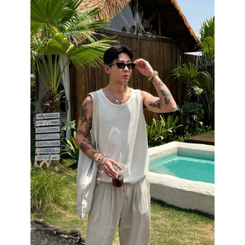 Безръкав плетен жилет с шарка на пчелна клетка и 3D жакардова текстура, тясна кройка, полиестер 95%, прав подгъв