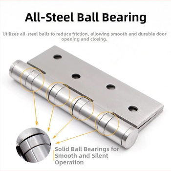 Sklopiva šarka od nehrđajućeg čelika 304 za drvena vrata i namještaj, brušeni završetak, debljina 3 mm, model 3043, tih rad