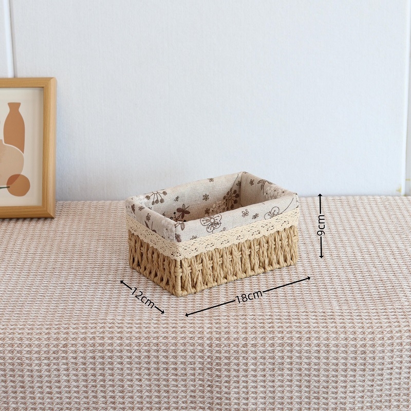 Pleteni koš za pohranu, japanski stil, 18L kapacitet, papirni materijal, pogodan za pohranu u automobilu, s tiskom loga