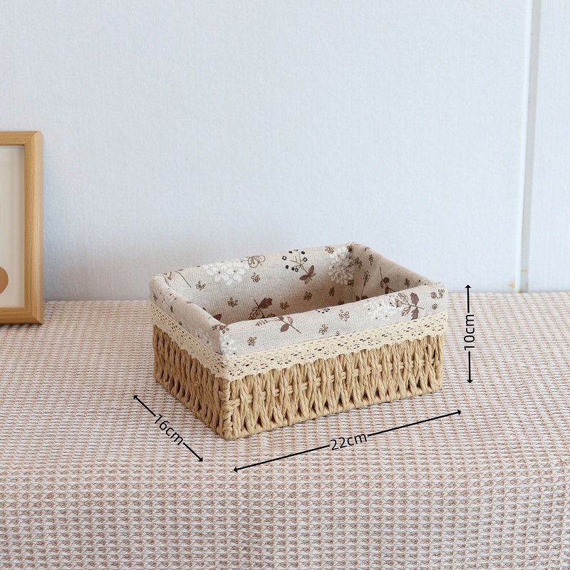 Pleteni koš za pohranu, japanski stil, 18L kapacitet, papirni materijal, pogodan za pohranu u automobilu, s tiskom loga