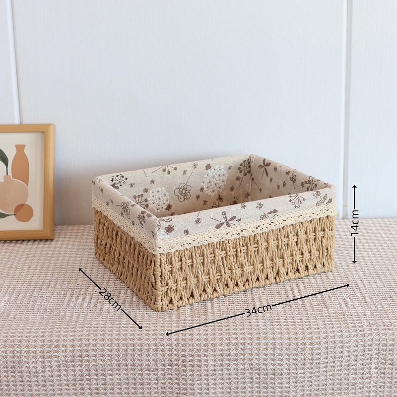 Pleteni koš za pohranu, japanski stil, 18L kapacitet, papirni materijal, pogodan za pohranu u automobilu, s tiskom loga