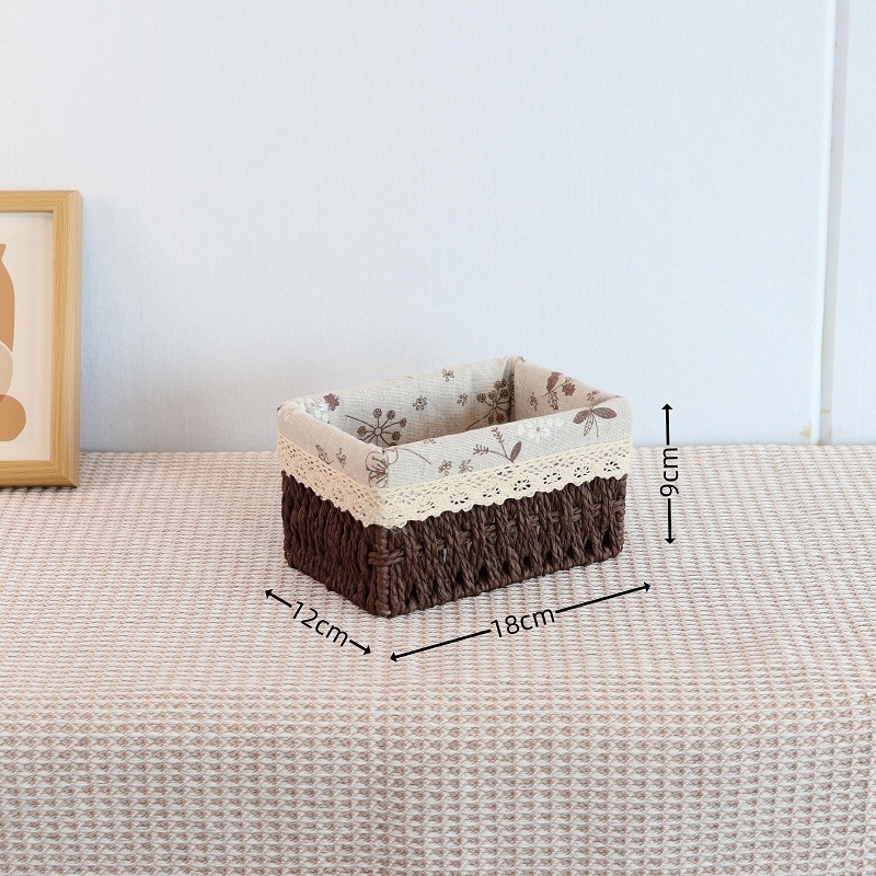 Pleteni koš za pohranu, japanski stil, 18L kapacitet, papirni materijal, pogodan za pohranu u automobilu, s tiskom loga