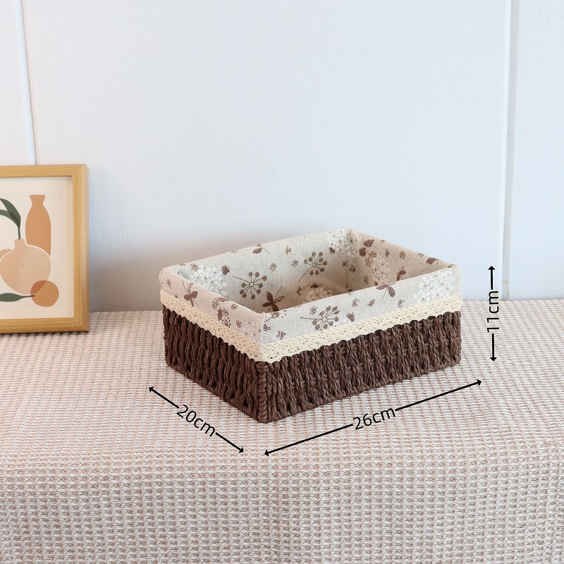 Pleteni koš za pohranu, japanski stil, 18L kapacitet, papirni materijal, pogodan za pohranu u automobilu, s tiskom loga