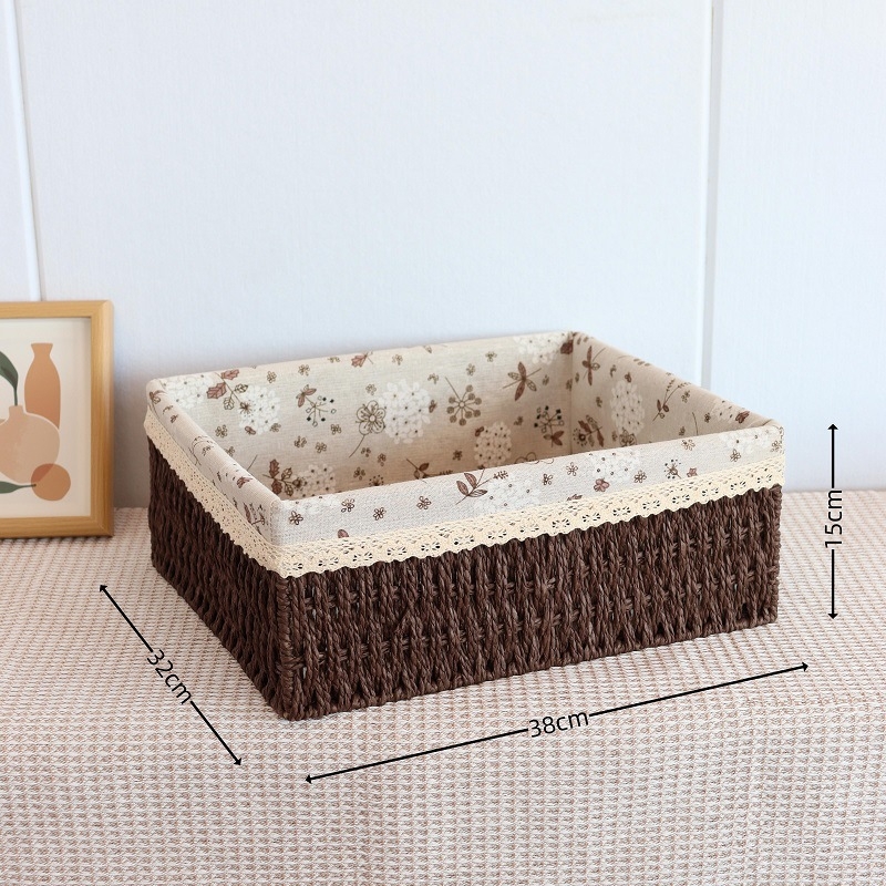 Pleteni koš za pohranu, japanski stil, 18L kapacitet, papirni materijal, pogodan za pohranu u automobilu, s tiskom loga