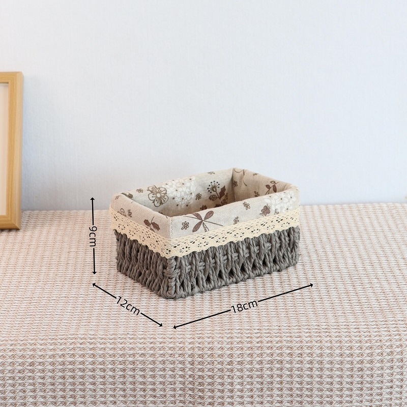 Pleteni koš za pohranu, japanski stil, 18L kapacitet, papirni materijal, pogodan za pohranu u automobilu, s tiskom loga