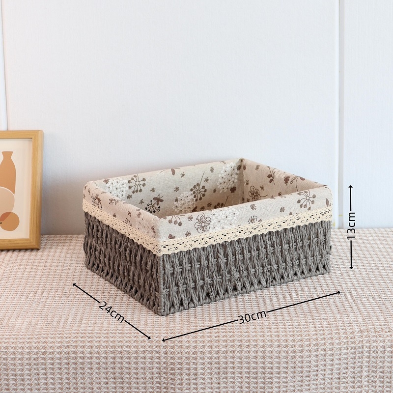 Pleteni koš za pohranu, japanski stil, 18L kapacitet, papirni materijal, pogodan za pohranu u automobilu, s tiskom loga