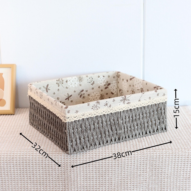 Pleteni koš za pohranu, japanski stil, 18L kapacitet, papirni materijal, pogodan za pohranu u automobilu, s tiskom loga