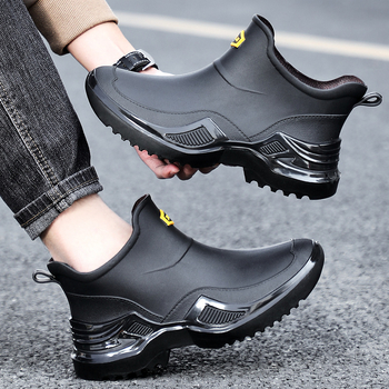 Muške kišne čizme, vodootporne, PU uložak, mrežasta podstava, niska visina čizme