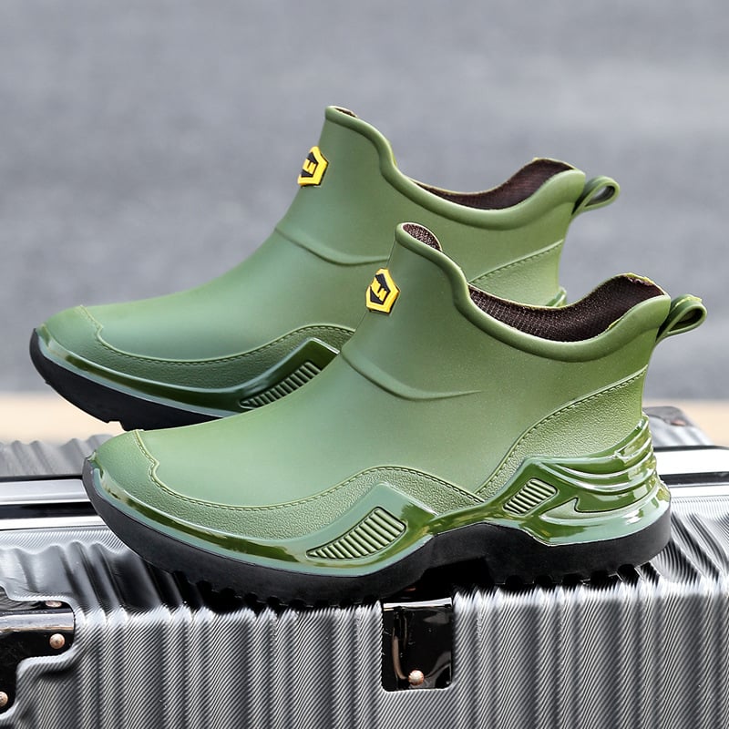 Muške kišne čizme, vodootporne, PU uložak, mrežasta podstava, niska visina čizme