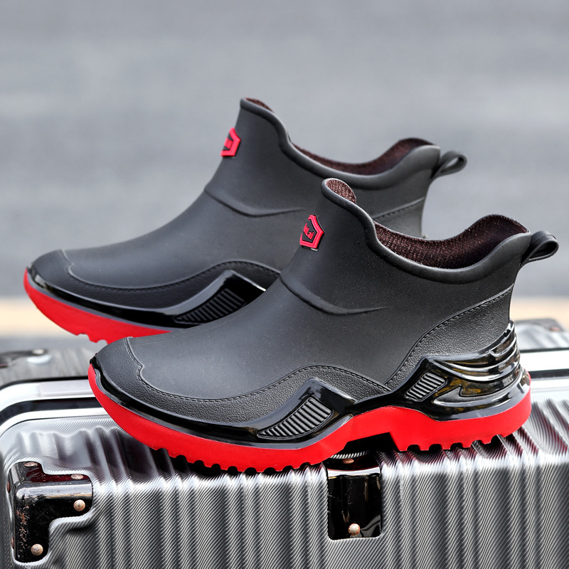 Muške kišne čizme, vodootporne, PU uložak, mrežasta podstava, niska visina čizme