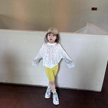 Unisex dječja pamučna majica s dugim rukavima, korejskog stila, crtani motiv s točkicama, UV zaštita, za dob 1–8 godina