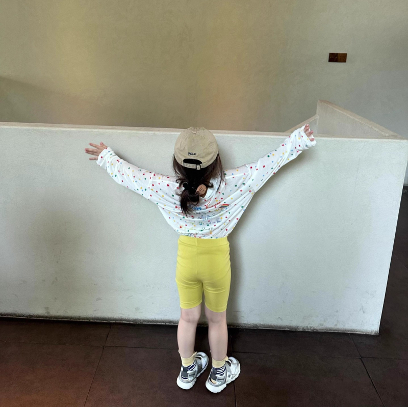 Unisex dječja pamučna majica s dugim rukavima, korejskog stila, crtani motiv s točkicama, UV zaštita, za dob 1–8 godina