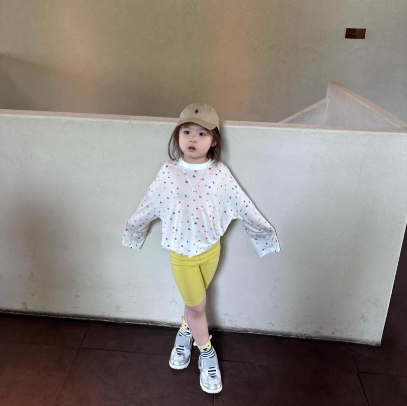 Unisex dječja pamučna majica s dugim rukavima, korejskog stila, crtani motiv s točkicama, UV zaštita, za dob 1–8 godina