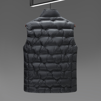 Vesta bărbătească din puf – fără mâneci, fără glugă, umplutură: puf de rață, capacitate de umplere 79.9, material exterior: nylon, iarnă 2024