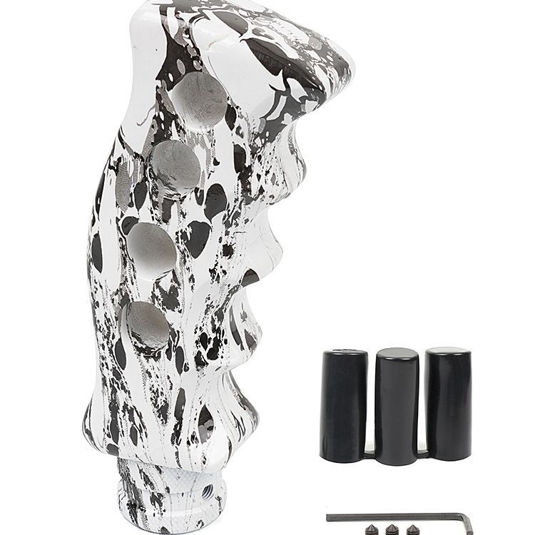  Univerzális váltókar gomb műgyantából graffiti mintával, univerzális kompatibilitás, négy furatos rögzítés