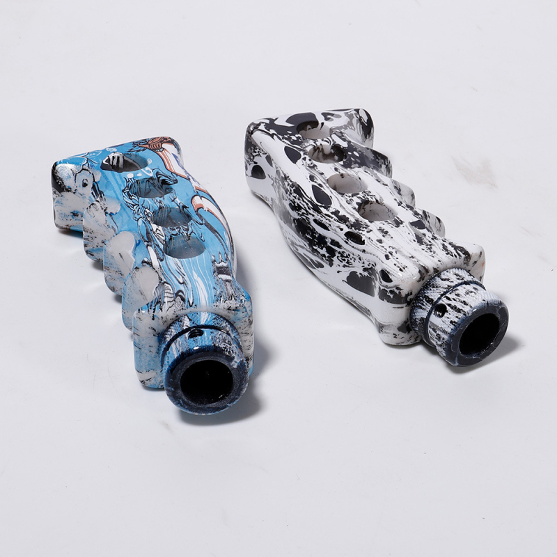  Univerzális váltókar gomb műgyantából graffiti mintával, univerzális kompatibilitás, négy furatos rögzítés