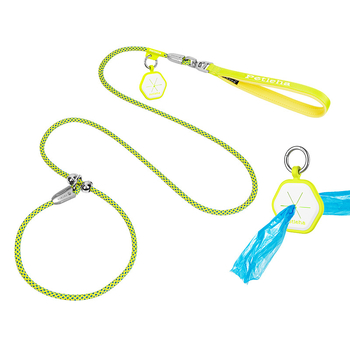 PETLEHA Pružni vodilica za trening psa s integriranim ovratnikom, ne teleskopski dizajn, poliester šnura i hardver od cinka