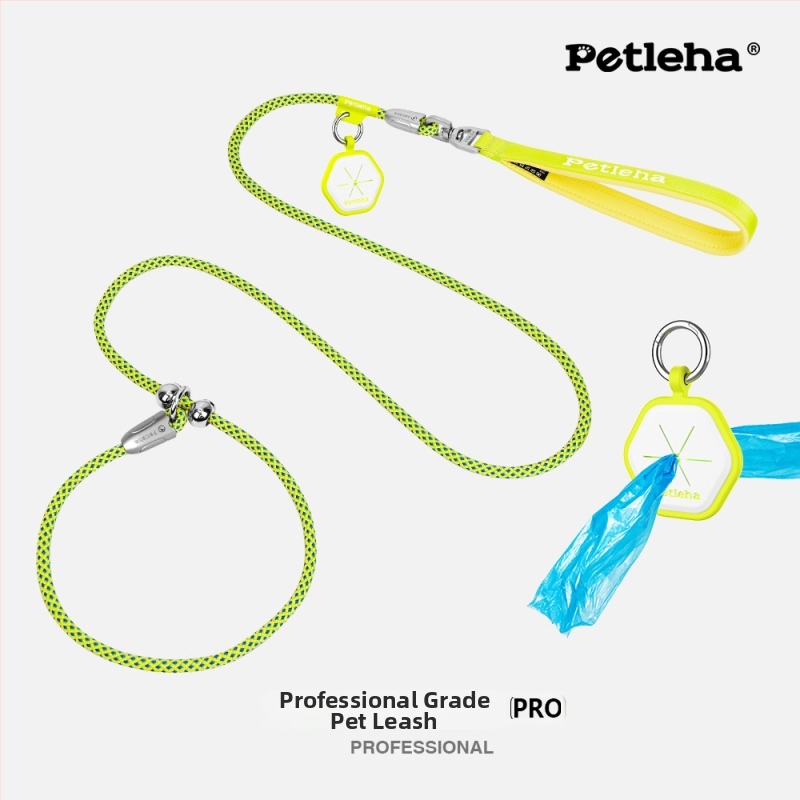 PETLEHA Pružni vodilica za trening psa s integriranim ovratnikom, ne teleskopski dizajn, poliester šnura i hardver od cinka