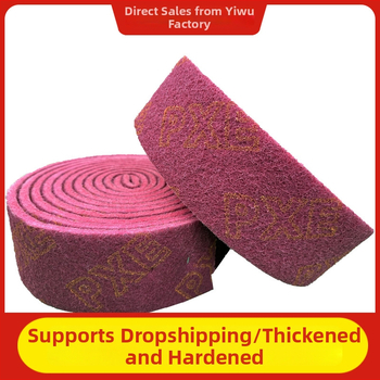 Burete abraziv pentru vase și boluri, bază din nylon, acoperire abrazivă cu emery, fibre de corind brun