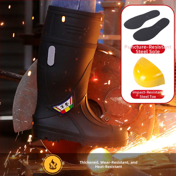 Muške kišne čizme visokog kroja od PVC-a, plastična potplata, slip-on