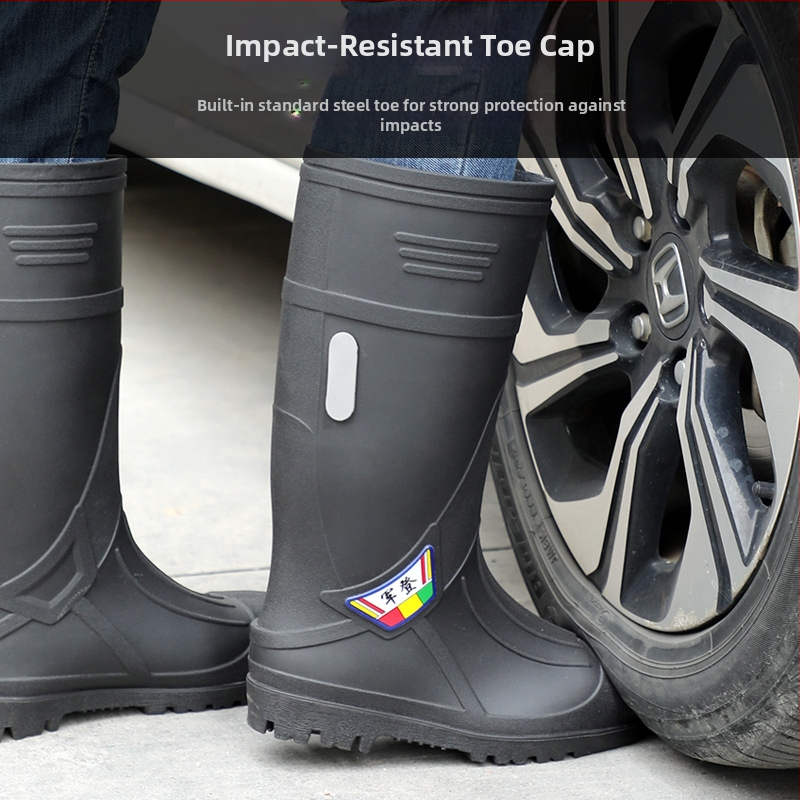 Muške kišne čizme visokog kroja od PVC-a, plastična potplata, slip-on