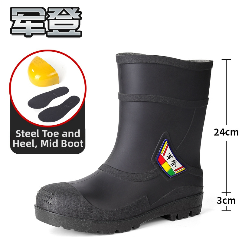 Muške kišne čizme visokog kroja od PVC-a, plastična potplata, slip-on