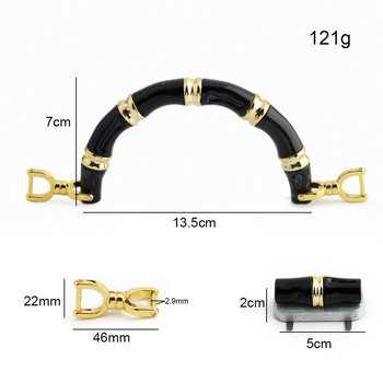 Drška za torbu od imitacije bambusa, retro hardver, izdržljiva tekstura, materijal: smola, jednostavna ugradnja