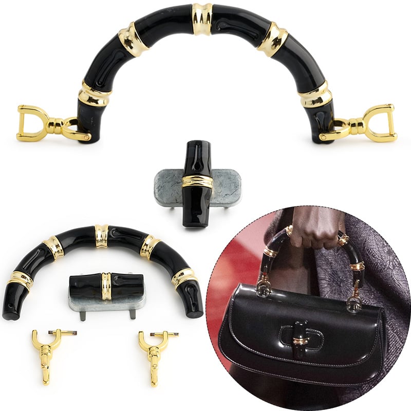 Drška za torbu od imitacije bambusa, retro hardver, izdržljiva tekstura, materijal: smola, jednostavna ugradnja