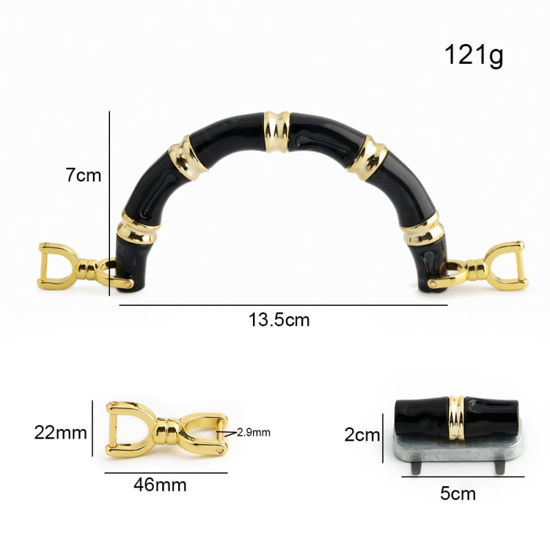 Drška za torbu od imitacije bambusa, retro hardver, izdržljiva tekstura, materijal: smola, jednostavna ugradnja