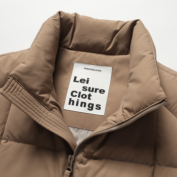 Vesta de iarnă cu puf pentru bărbați, guler înalt, 85% puf, umplere 50, țesătură din amestec de bumbac, căptușeală poliester, pentru patru sezoane