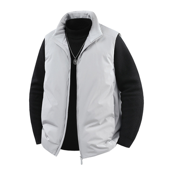 Γιλέκο με γέμισμα από πούπουλα, ριγέ corduroy ύφασμα, στενή εφαρμογή, ψηλός γιακάς, διπλής σειράς κουμπιών