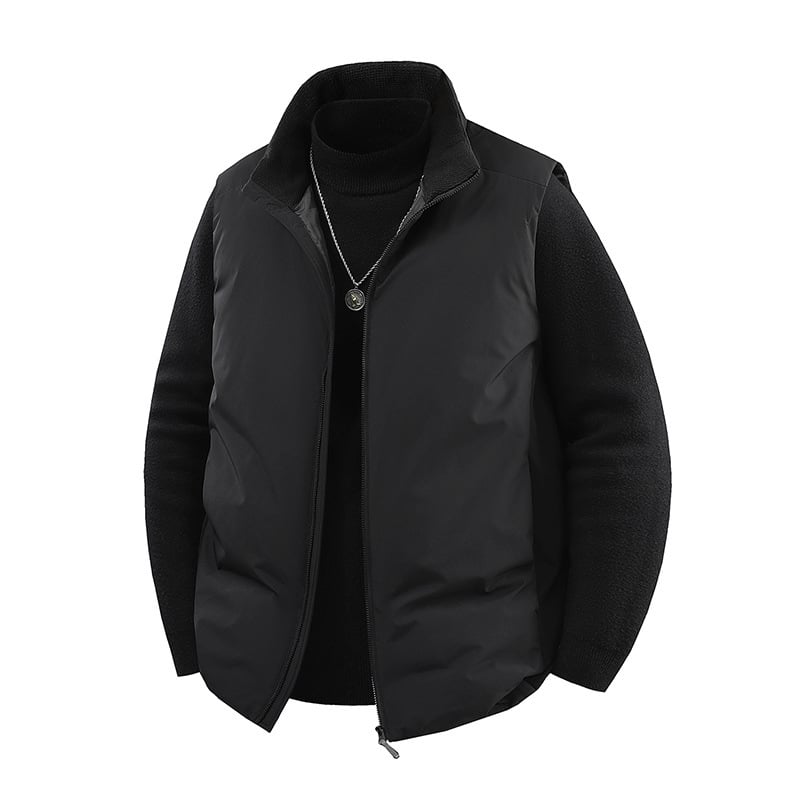 Γιλέκο με γέμισμα από πούπουλα, ριγέ corduroy ύφασμα, στενή εφαρμογή, ψηλός γιακάς, διπλής σειράς κουμπιών