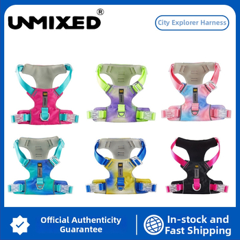 Pasji prsni harnes s gradijentnim dizajnom, podesiv, otporan na hvatanje, poliester