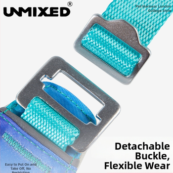 Pasji prsni harnes s gradijentnim dizajnom, podesiv, otporan na hvatanje, poliester