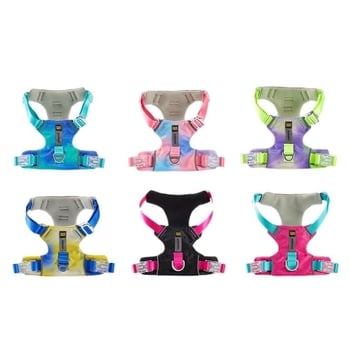 Pasji prsni harnes s gradijentnim dizajnom, podesiv, otporan na hvatanje, poliester
