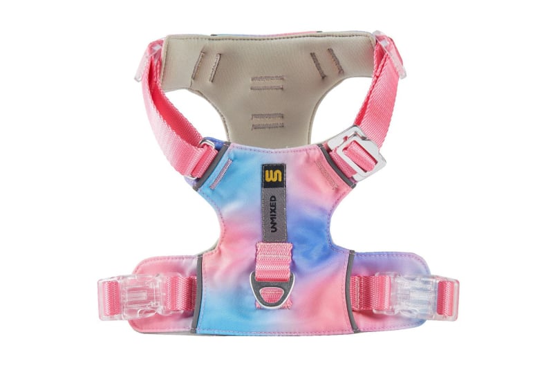 Pasji prsni harnes s gradijentnim dizajnom, podesiv, otporan na hvatanje, poliester