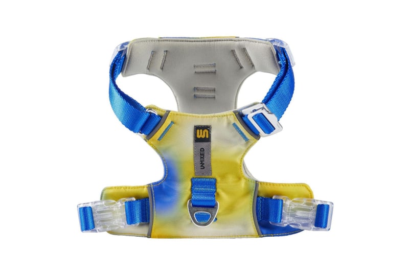 Pasji prsni harnes s gradijentnim dizajnom, podesiv, otporan na hvatanje, poliester