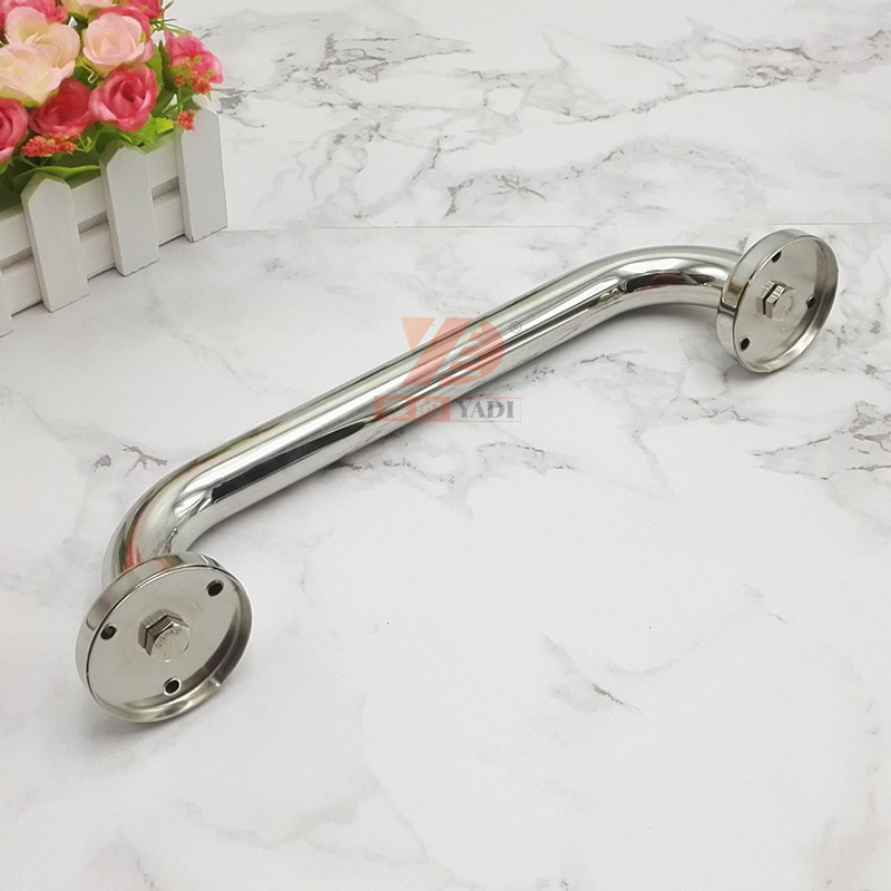 Mâner cotit din oțel inoxidabil 304 – formă arcuită, finisaj oglindă, mâner de siguranță, montaj expus