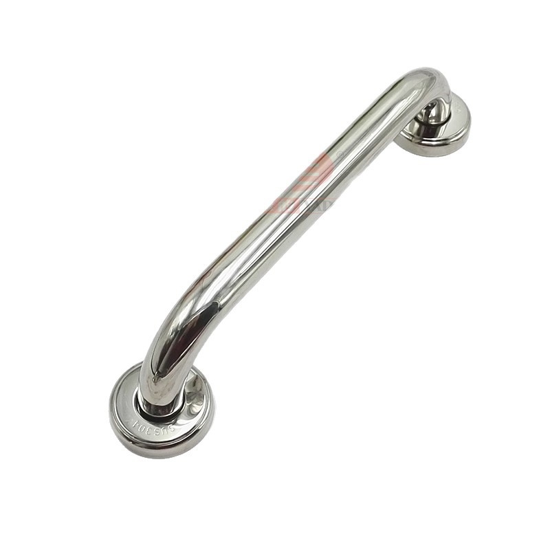 Mâner cotit din oțel inoxidabil 304 – formă arcuită, finisaj oglindă, mâner de siguranță, montaj expus