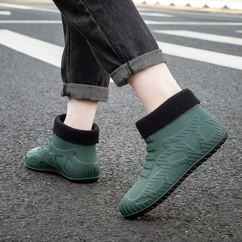 Muške kratke kišne cipele – vodootporne, PVC gornji dio, mrežasta podstava, slip-on