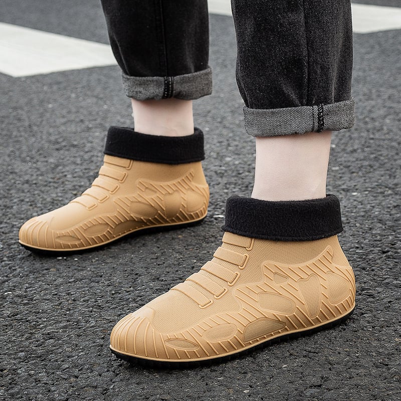 Muške kratke kišne cipele – vodootporne, PVC gornji dio, mrežasta podstava, slip-on