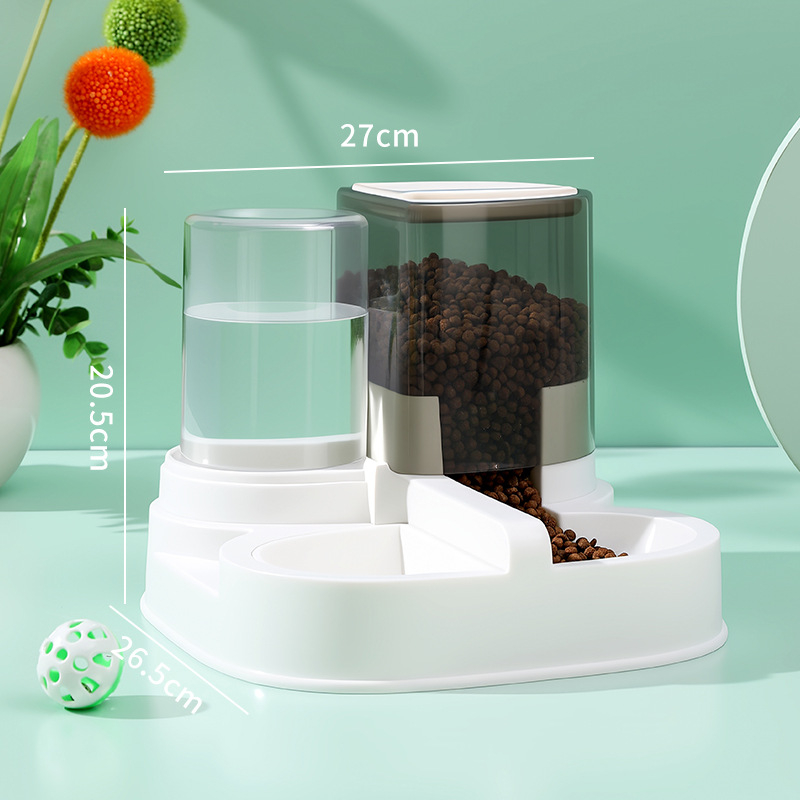 Fermător automat pentru pisici cu tavă integrată de apă și mâncare, material PP, brand Jiayou, model Semi-oval Feeder