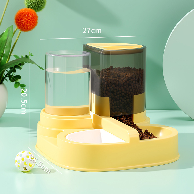 Fermător automat pentru pisici cu tavă integrată de apă și mâncare, material PP, brand Jiayou, model Semi-oval Feeder