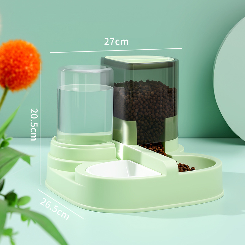 Fermător automat pentru pisici cu tavă integrată de apă și mâncare, material PP, brand Jiayou, model Semi-oval Feeder