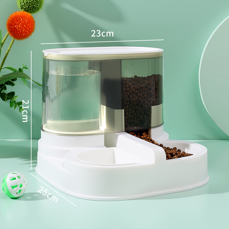 Fermător automat pentru pisici cu tavă integrată de apă și mâncare, material PP, brand Jiayou, model Semi-oval Feeder