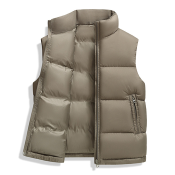 Lagana muška jakna s perjem, stojeći ovratnik, zatvarač, 100% punjenje perjem, dužina 50–65 cm